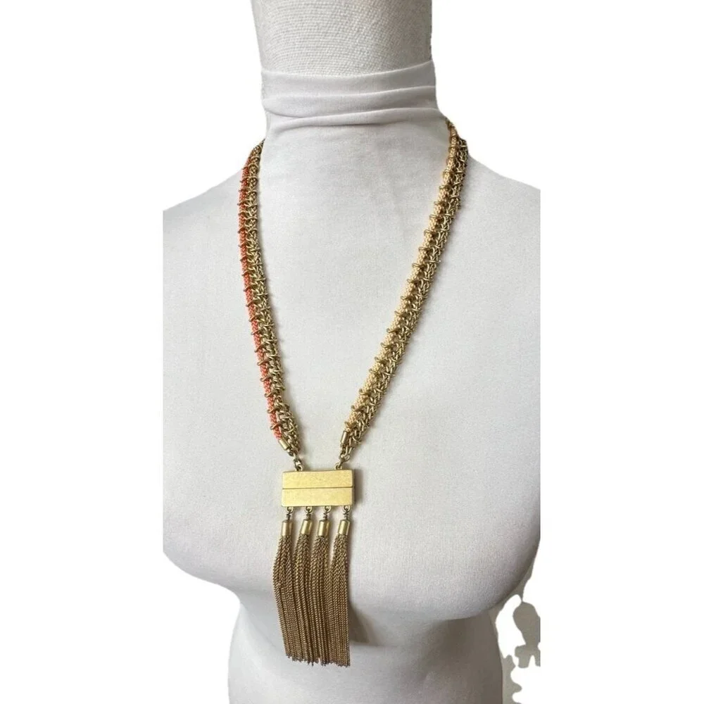 Cabi True Colors Tassel Necklace Beaded Bracelet( 2 in one combo) Convertible